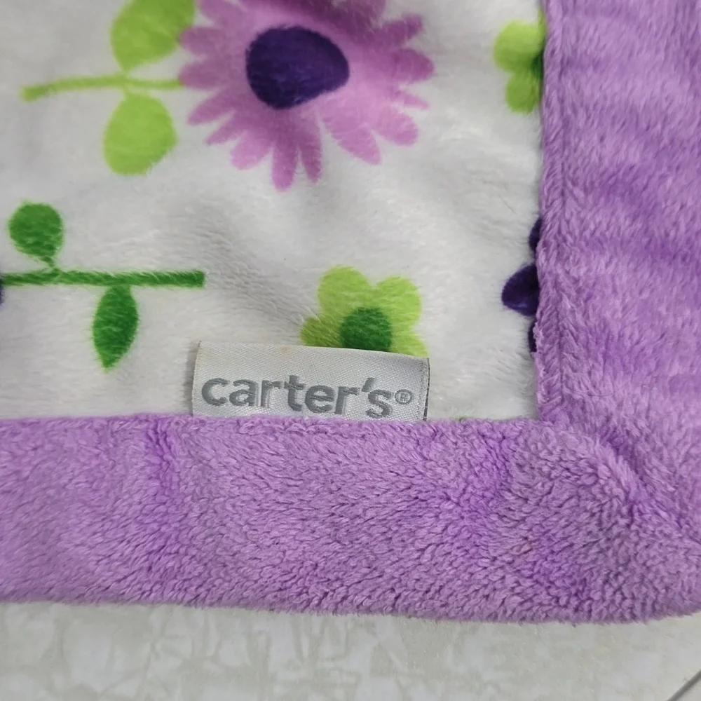 Carters purple floral‎ security blanket